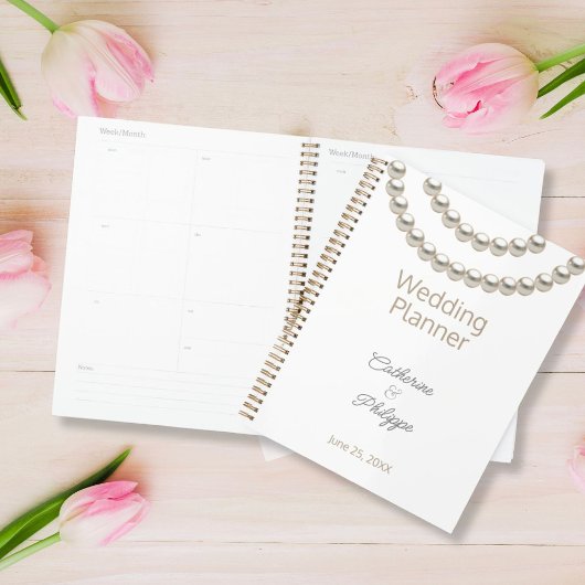 Silver Pearl Necklace Wedding Planer