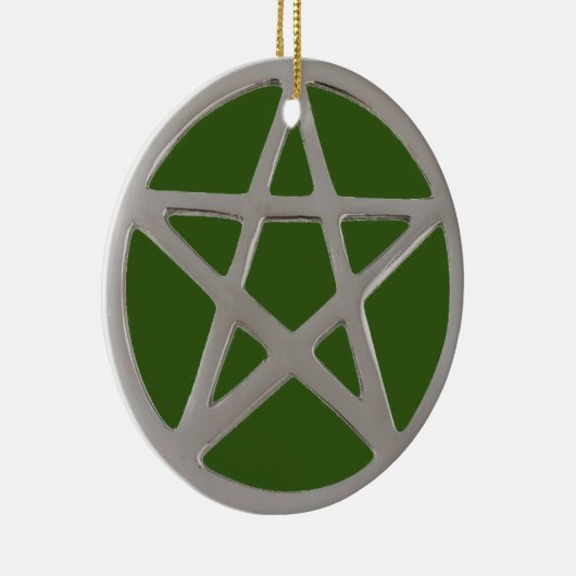 Silver Pentagramm Keramik Ornament (Rechts)