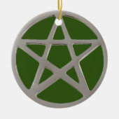 Silver Pentagramm Keramik Ornament (Vorne)