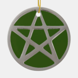 Silver Pentagramm Keramik Ornament