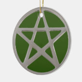 Silver Pentagramm Keramik Ornament (Links)
