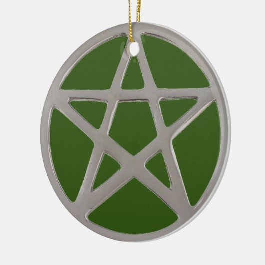 Silver Pentagramm Keramik Ornament (Links)