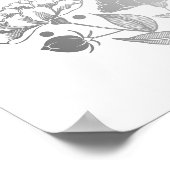 Silver Peonies Elegant Wreath Wedding Welcome Sign Poster (Ecke)