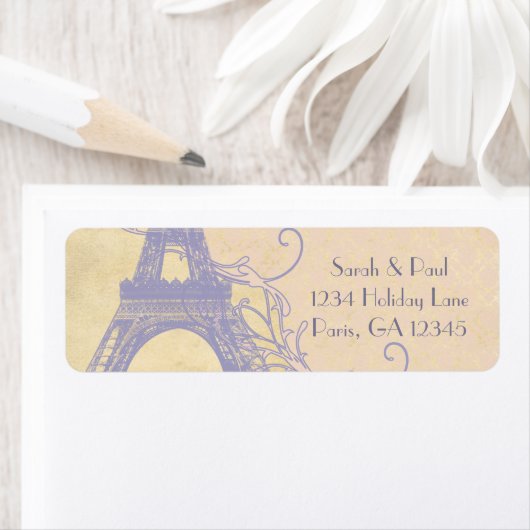 Silver Peony Damask Lavender Vintag Eiffelturm (Insitu)