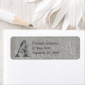 Silver Peony Elegant Monogram Initial A Address (Insitu)