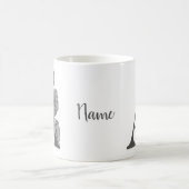 Silver Peony Elegant Monogram Initial A Name Kaffeetasse (Mittel)