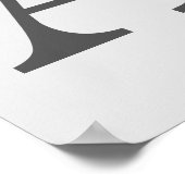 Silver Peony Elegant Monogram Initial A Poster (Ecke)