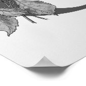 Silver Peony Elegant Monogram Initial C Poster (Ecke)