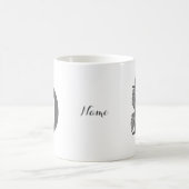Silver Peony Elegant Monogram Initial D Your Name Kaffeetasse (Mittel)