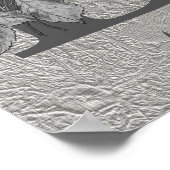 Silver Peony Elegant Monogram Initial D Your Name Poster (Ecke)