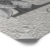 Silver Peony Elegant Monogram Initial E Your Name Poster (Ecke)