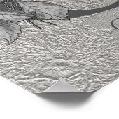 Silver Peony Elegant Monogram Initial G Your Name Poster (Ecke)