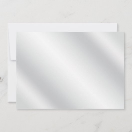 Silver Peony on White Linen 25-jähriges Bestehen Einladung (Rückseite)