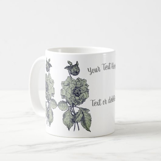 Silver Peony Personalisiert Kaffeetasse (Vorderseite Links)