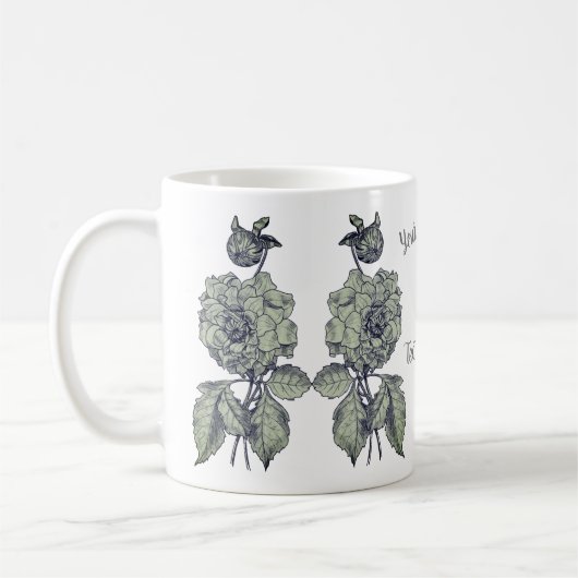 Silver Peony Personalisiert Kaffeetasse (Links)