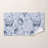 Silver & Periwinkle Blue Floral Toile Badhandtuch Set (Handtuch)