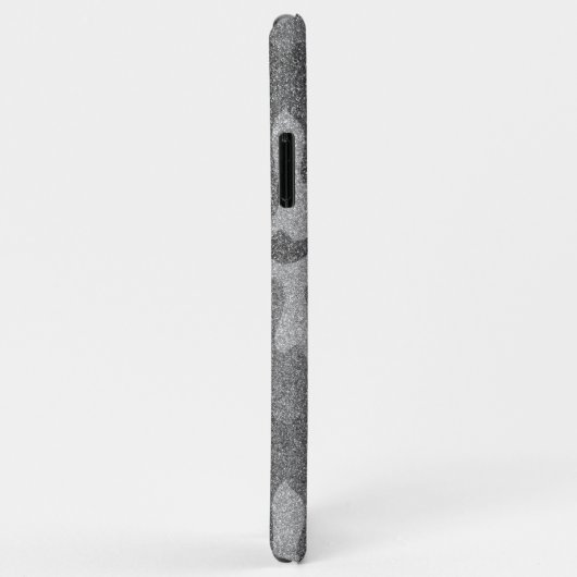 Silver & Pewter Camouflage Glitzer Mit Monogramm Case-Mate iPhone Hülle (Hinten/Rechts)