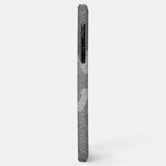 Silver & Pewter Camouflage Glitzer Mit Monogramm Case-Mate iPhone Hülle (Hinten/Links)