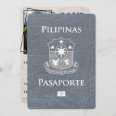 Silver Philippines Passport Save the Date (Vorne/Hinten)