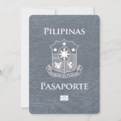 Silver Philippines Passport Save the Date (Vorderseite)