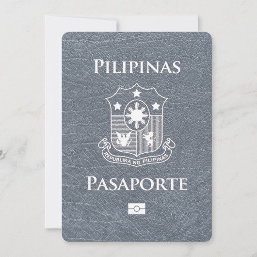 Silver Philippines Passport Save the Date (Vorderseite)