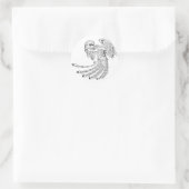 Silver Phoenix Rising Runder Aufkleber (Tasche)