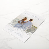 Silver Photo Whimsical Our Wedding Script Real Folieneinladung (Gedreht)