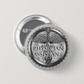 Silver Physician Assistant Button (Vorne & Hinten)