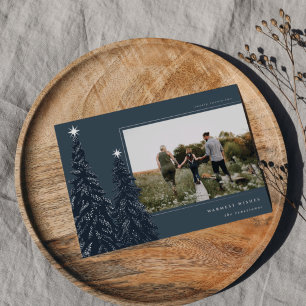 Silver Pine Elegantes Weihnachts-Foto Folien Feiertagskarte