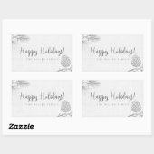 Silver Pine Holiday Rechteckiger Aufkleber (Blatt)