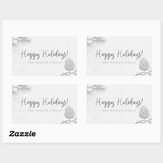 Silver Pine Holiday Rechteckiger Aufkleber (Blatt)