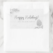 Silver Pine Holiday Rechteckiger Aufkleber (Tasche)