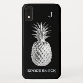 Silver Pineapa Space Snack Frucht Mit Monogramm Case-Mate iPhone Hülle (Rückseite)