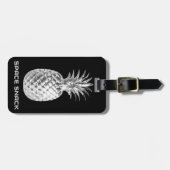 Silver Pineapel Space Lebensmittel tropische Früch Gepäckanhänger (Vorderseite horizontal)