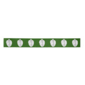 Silver Pinecone Green Ribbon Satinband (Vorderseite)