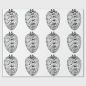 Silver Pinecone Ornamente Umschlagpapier Geschenkpapier (Flach)