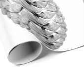 Silver Pinecone Ornamente Umschlagpapier Geschenkpapier (Rolleneckpunkt)