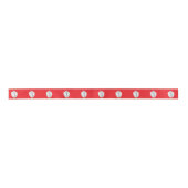 Silver Pinecone Red Ribbon Satinband (Vorderseite)
