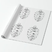 Silver Pinecone Wrapping Paper Geschenkpapier (Ungerollt)