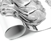 Silver Pinecones and Bells Wrapping Paper Geschenkpapier (Rolleneckpunkt)