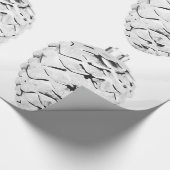 Silver Pinecones Weißes Wrapping Paper Geschenkpapier (Ecke)
