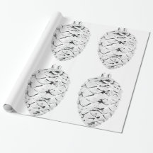 Silver Pinecones Weißes Wrapping Paper