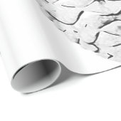 Silver Pinecones Weißes Wrapping Paper Geschenkpapier (Rolleneckpunkt)