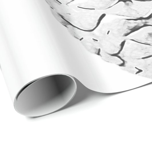 Silver Pinecones Weißes Wrapping Paper Geschenkpapier (Rolleneckpunkt)