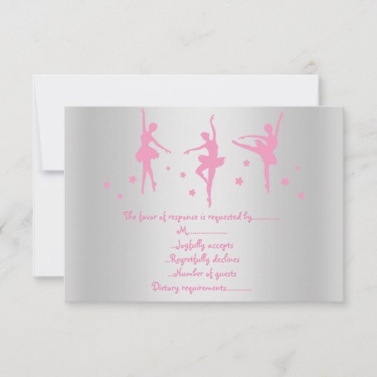 SILVER PINK BALLERINA UAWG EINLADUNG (Vorderseite)