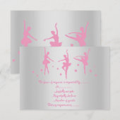 SILVER PINK BALLERINA UAWG EINLADUNG (Vorne/Hinten)
