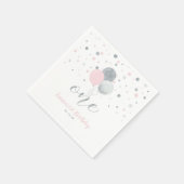 Silver & Pink Balloons, Confetti Girl 1. Geburtsta Serviette (Ecke)