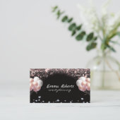 Silver Pink Black Balloons Moderne Eventplanung Visitenkarte (Stehend Vorderseite)