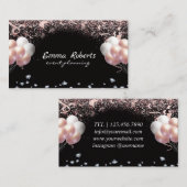 Silver Pink Black Balloons Moderne Eventplanung Visitenkarte (Vorne/Hinten)
