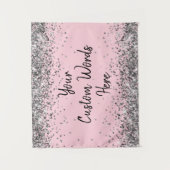 Silver Pink Black Birthday Party Foto Stand Prop Wandteppich (Vorderseite)